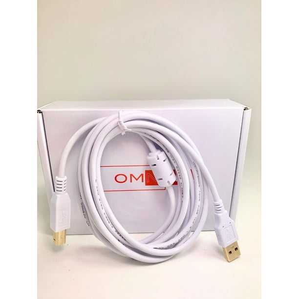 OMNIHIL White 8 Feet Long High Speed USB 2.0 Cable Compatible with Brother MFC-7860DW 